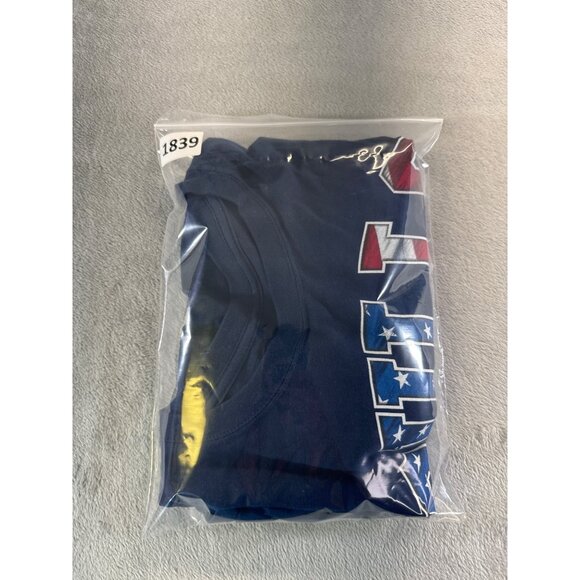 Chicago Bulls Fanatics T-Shirt Large American Flag Logo Navy Cotton - Picture 6 of 7